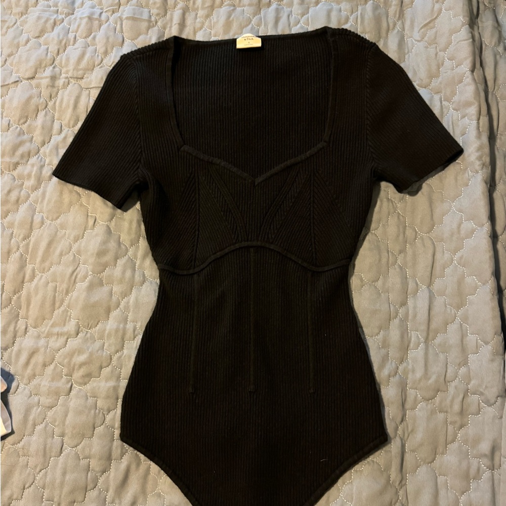 Black Abercrombie sweetheart bodysuit